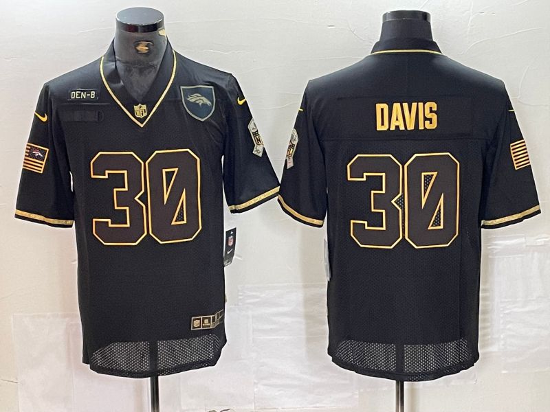 Men Denver Broncos #30 Terrell Davis Black gold 2024 Nike Limited NFL Jersey->->NFL Jersey